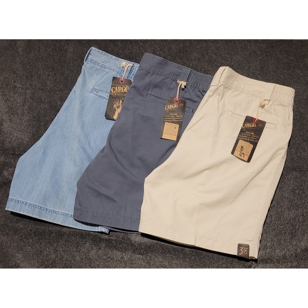 NWT Lot of 3 Roundtree & Yorke Men's Utility Cargo Shorts Size 38 Multi-Color